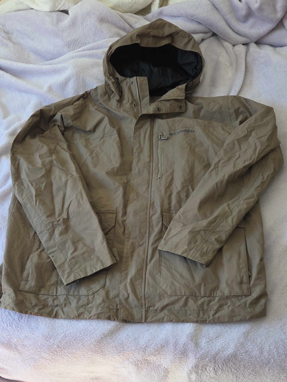 Columbia Men Omni Tech Watertight Waterproof Hooded Rain Shell Jacket XL